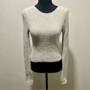 H&M Divided Super Soft Cream Ribbed Knit Sweater